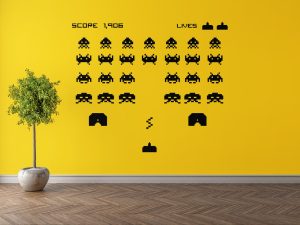 Vinilo Decorativo Pared Space Invaders